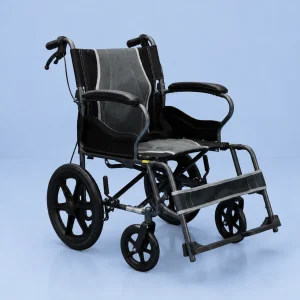 Silla de Ruedas de Transporte en Acero Plegable