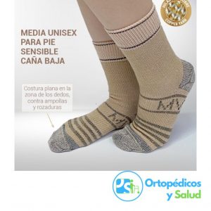 Media para pie sensible – unisex caña baja hilado de cobre