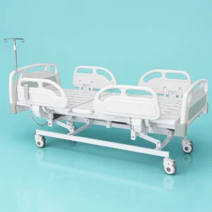 Cama Hospitalaria Eléctrica | 4 Movimientos con Barandas en ABS