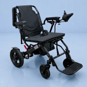Silla de ruedas electrica ultra portable plegable con joystick y apoyabrazos abatibles