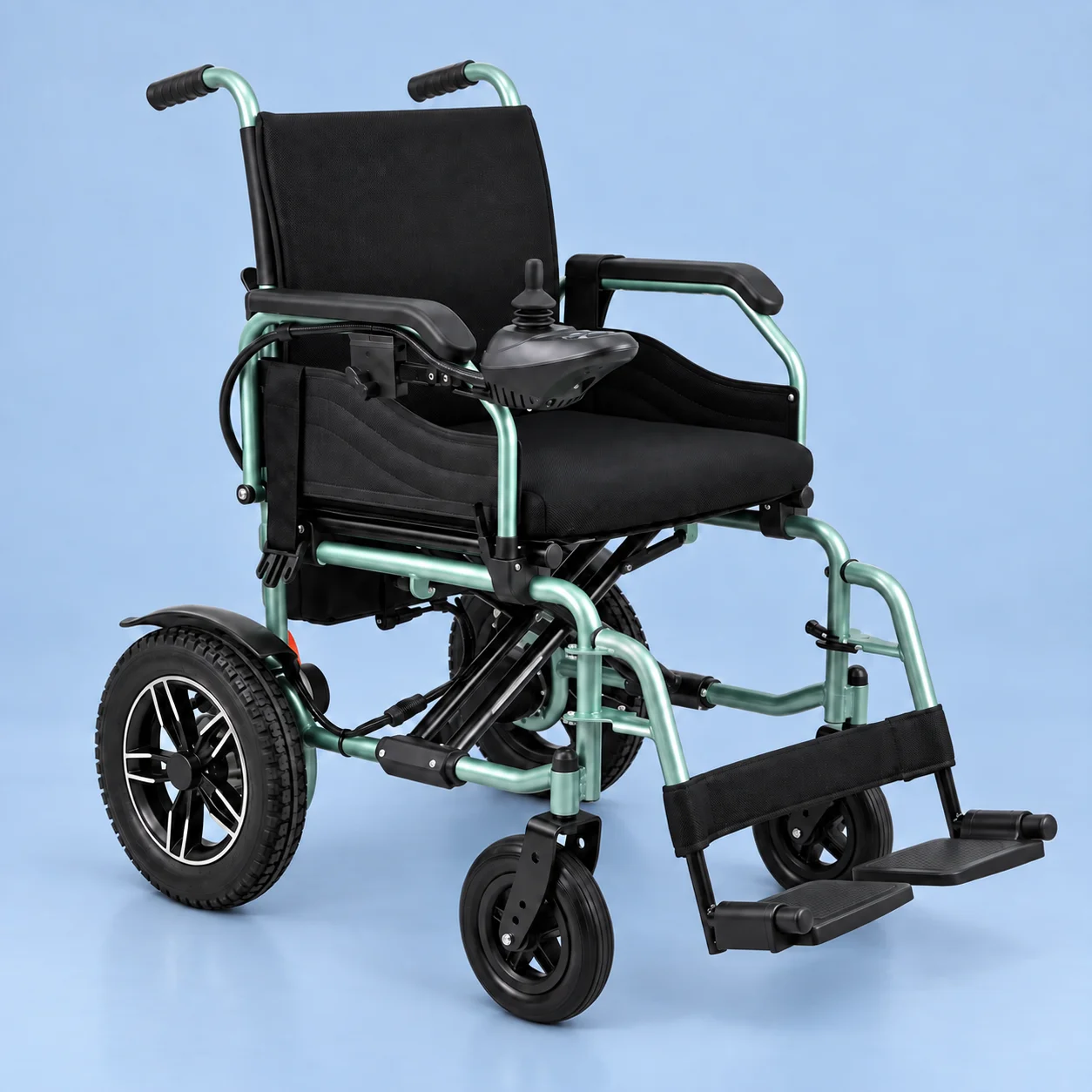 Silla de Ruedas Eléctrica Plegable en Acero